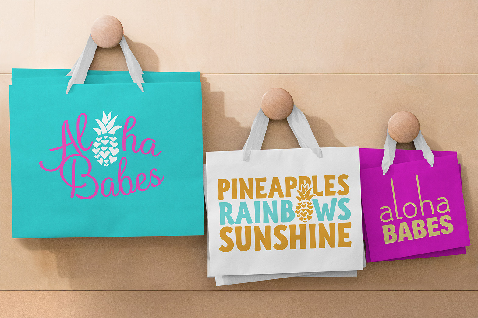 Fashion product design. Aloha Babes Tote Bags. By William Moschell Design Works. Honolulu, Hawaii tote bag illustration graphic designer.