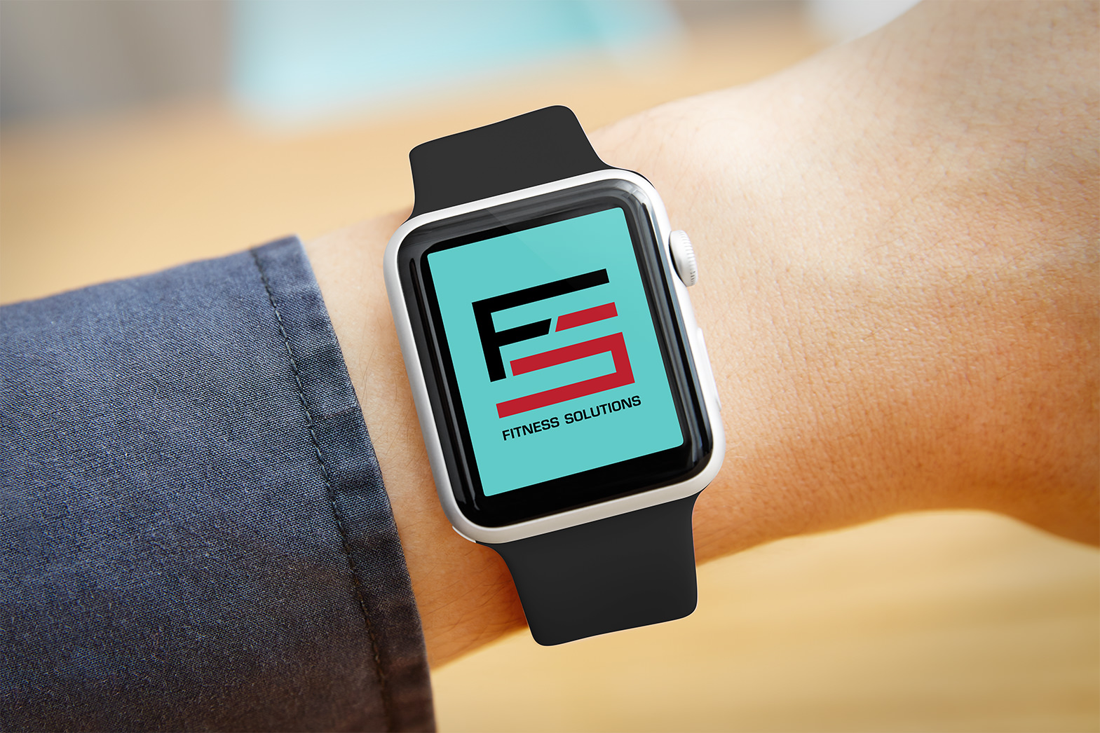 App graphic design. App logo for Fitness Solutions on an apple watch. By William Moschell Design Works. Honolulu, Hawaii digital graphic designer.