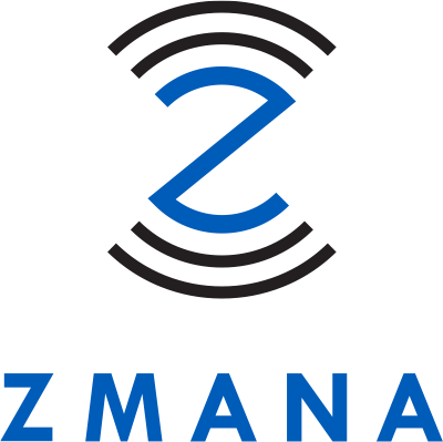 Smart Security Logo Design. ZMANA logo with a large Z icon with waves protruding from the top and bottom of the Z. By William Moschell Design Works. Honolulu, Hawaii logo graphic designer.