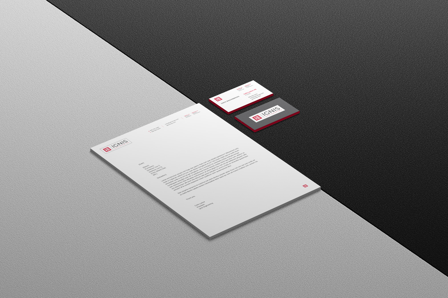 letterhead and business card stationary